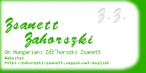 zsanett zahorszki business card
